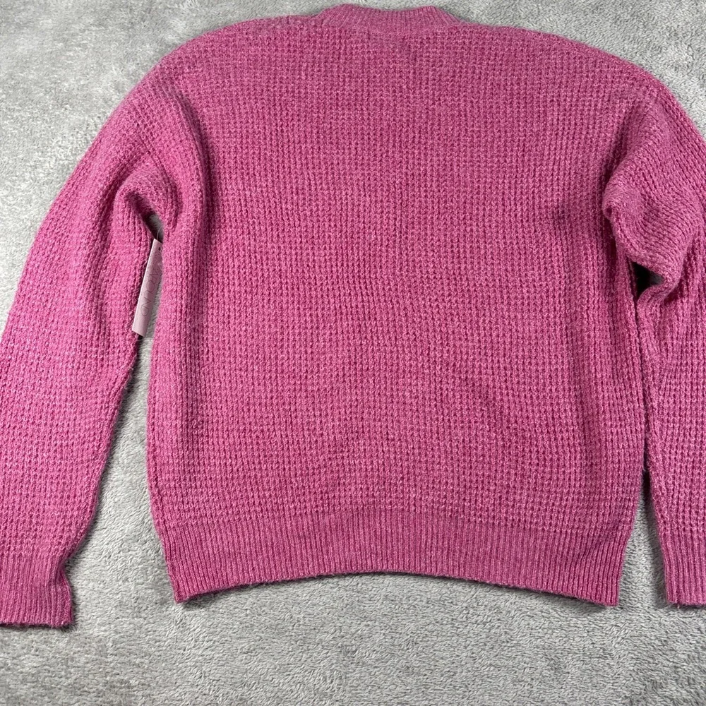 Abound‎ Women's Thermal Knit Pullover Sweater Pink Cyclamen Size XS New